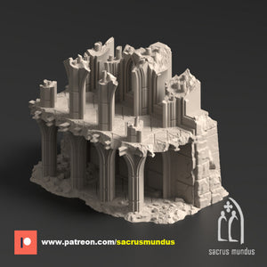 Divine Bastion, a Failed Arcology | Sacrus Mundus: physical 3D printed miniature miniature, view 7