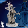 The Iron Korps - Devoted Psyker - Ghamak by My Store is a 39mm tall, high-end resin printed sci-fi miniature featuring a robed figure with tubes, mechanical parts, and a staff with spiked wheel, set on a detailed base.